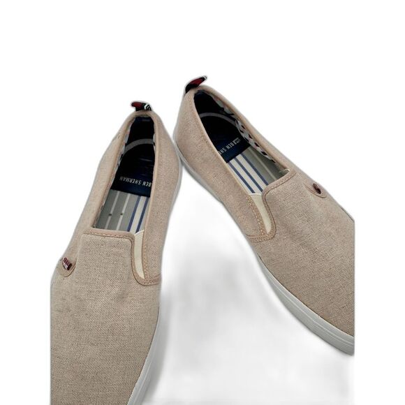 Ben Sherman Bristol Slip-On Sneakers Men's 12 Beige Canvas Casual Shoes - Picture 8 of 10